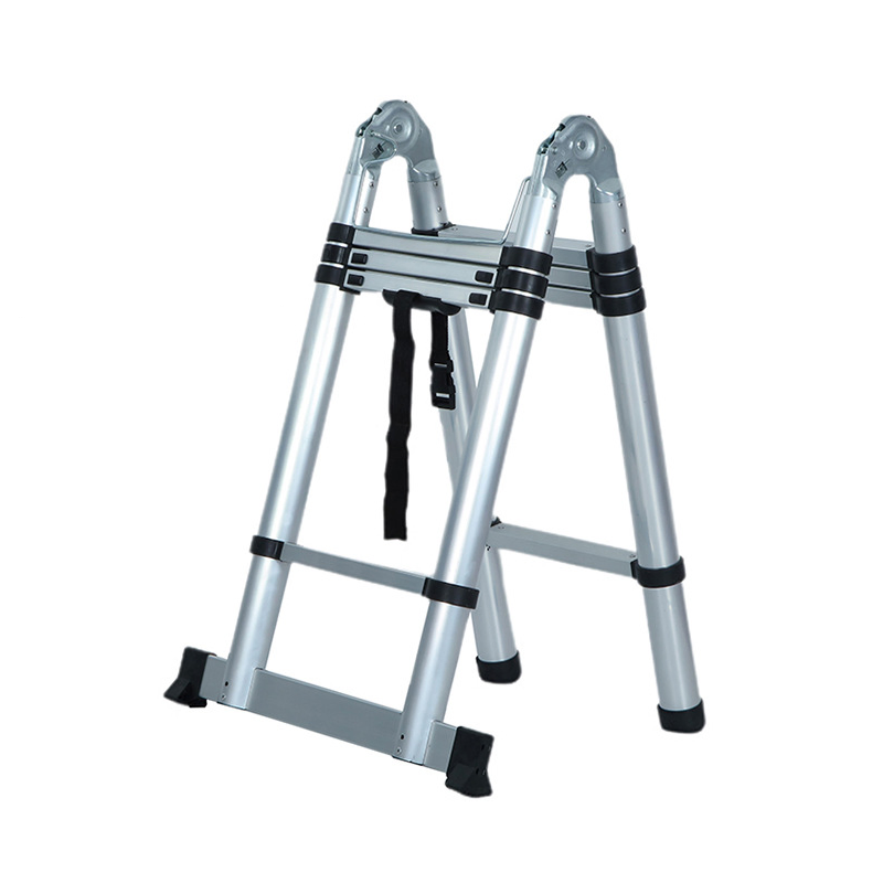 Telescopic Ladder with Tool Tray and Safety Locking Mechanism Portable Ladder