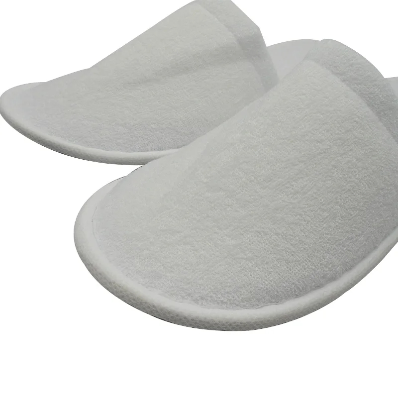 Wholesale Custom Logo EVA Sole Nap Cloth White 5 Star Hotel Room Guest Disposable Slippers