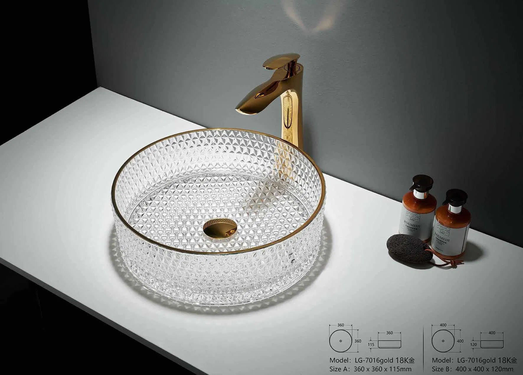 Marble China Wholesale Sanitary Ware Popular Crystal Vanity Color Glass Bowl Bathroom Wash Basin Sink