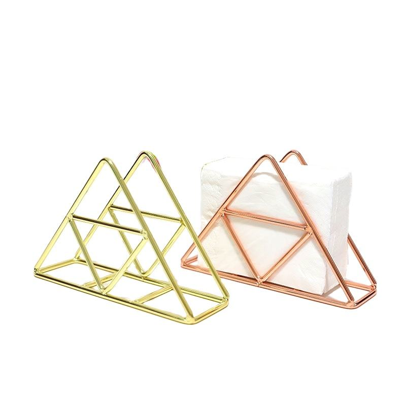 European Style Metal Triangle Paper Towel Napkin Holder Paper Towel Rack for Restaurant Coffee Shop and Hotel