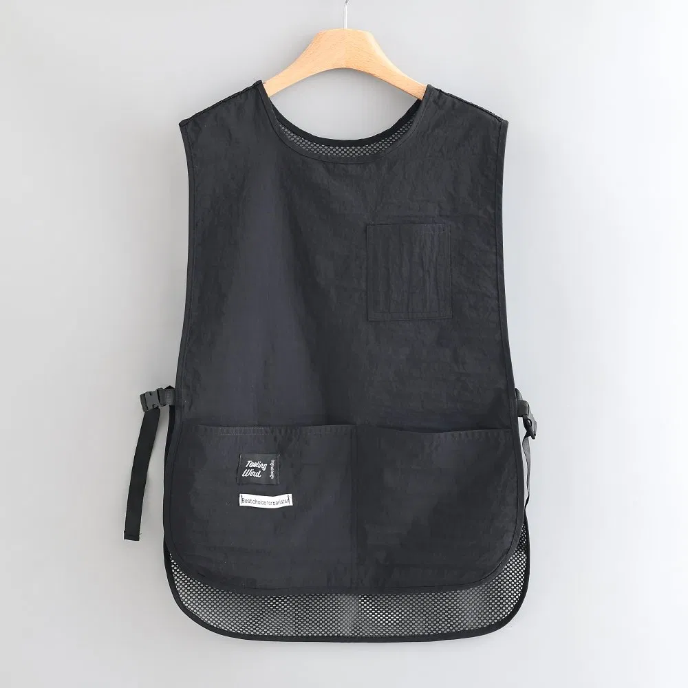 Wholesales Custom Waterproof Pocket Design Quick-Release Buckle Sleeveless Vest Unisex Kitchen Bar Cafe Cooking Apron