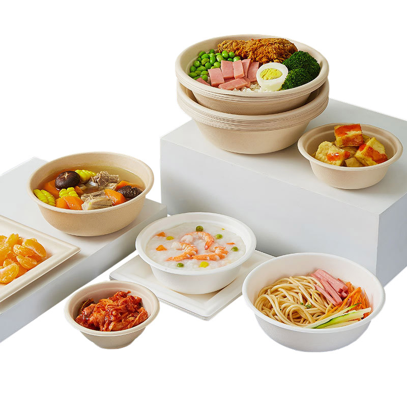 24oz Party Disposable Food Grade Takeaway Bowl Sugarcane Bagasse Bowls