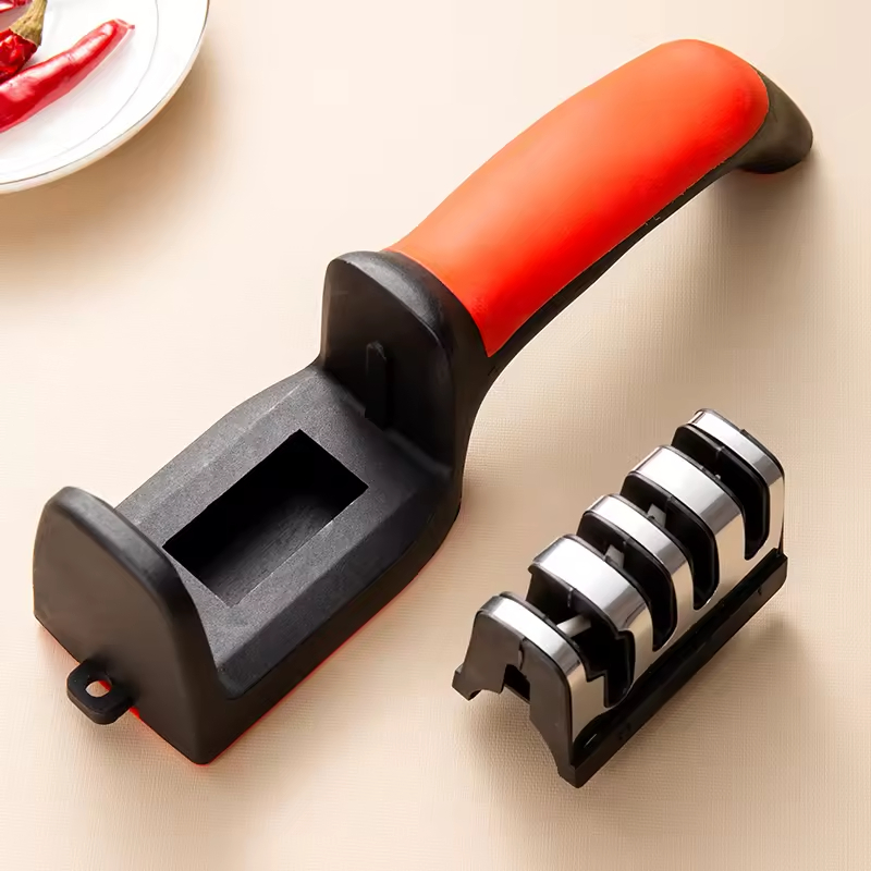 Kitchen 3/4-Segment Knife Sharpener Household Multi-Functional Hand-Held 3/4-Purpose Black Sharpening Stone