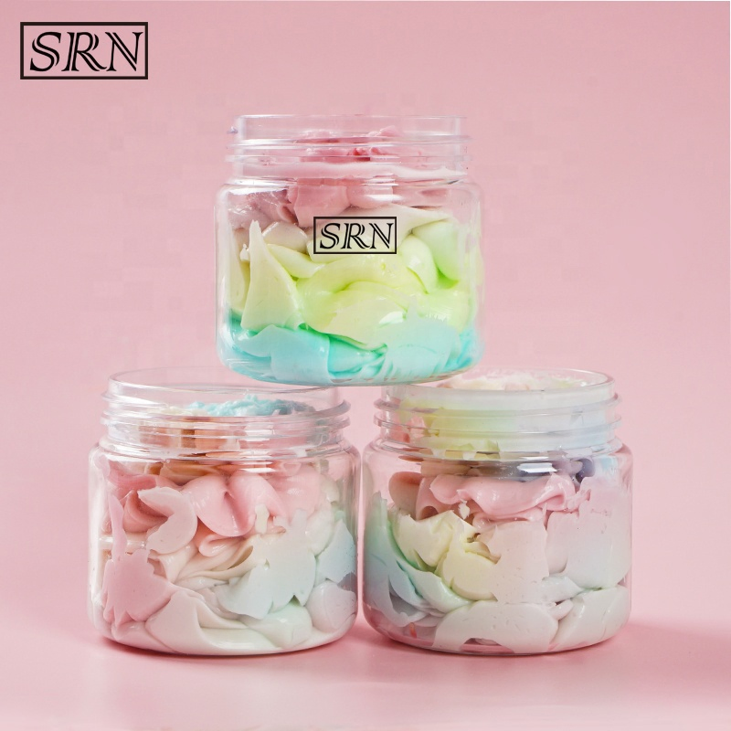 Private Label Natural Handmade Rainbow Shaving Cream Sugar Body Whipped Soap