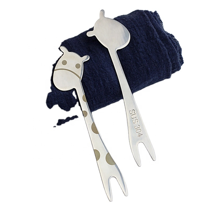 Wholesale 304 Stainless Steel Cartoon Deer Styling Fruit Cake Fork