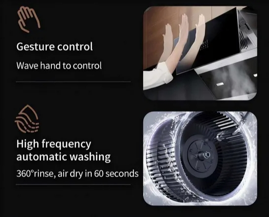 Strong Suction Stainless Steel Kitchen Built-in Range Hood Extractor Hood