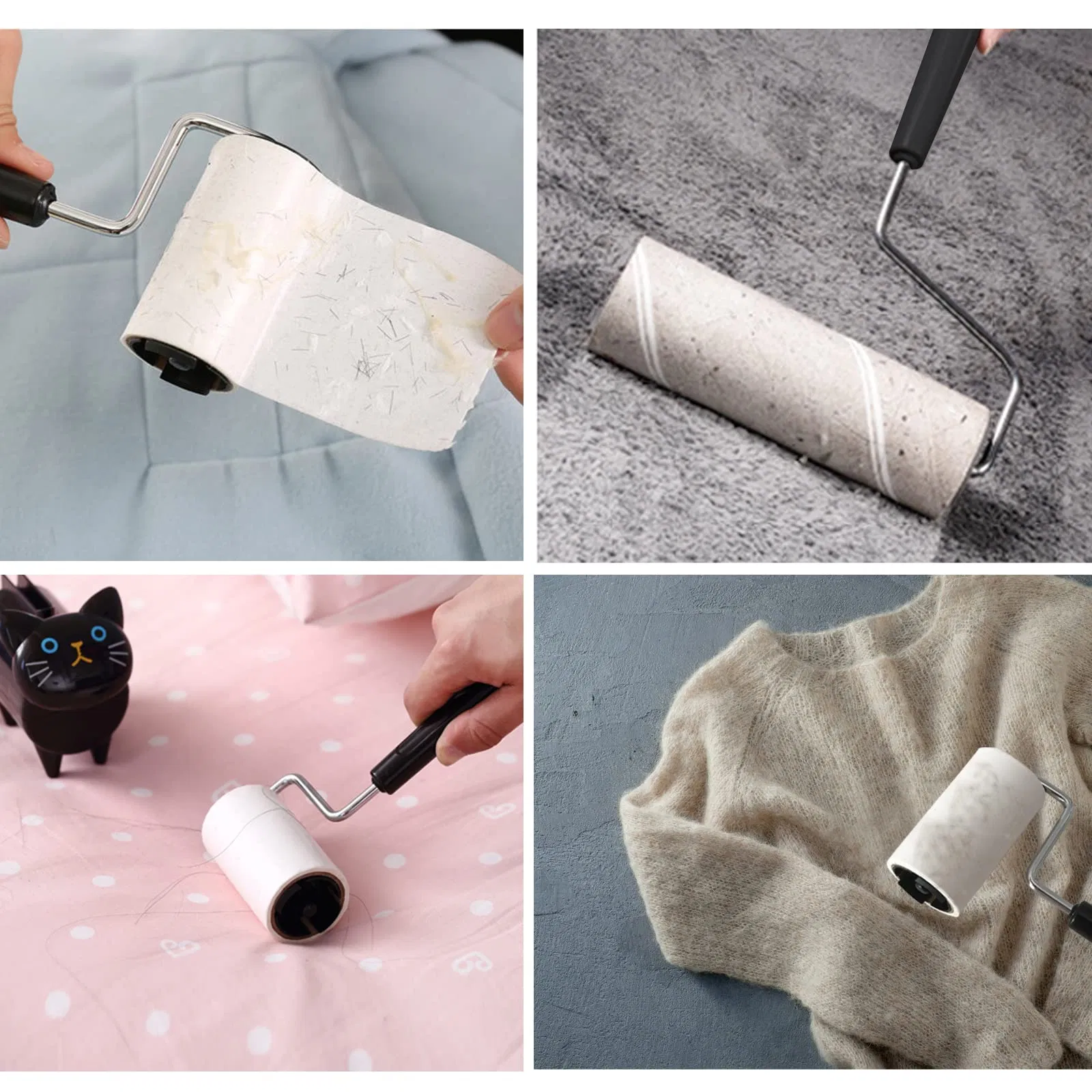 Refills Clothes Bed-Sheet Cat Style Extra Sticky Pet Hair Lint Remover Roller
