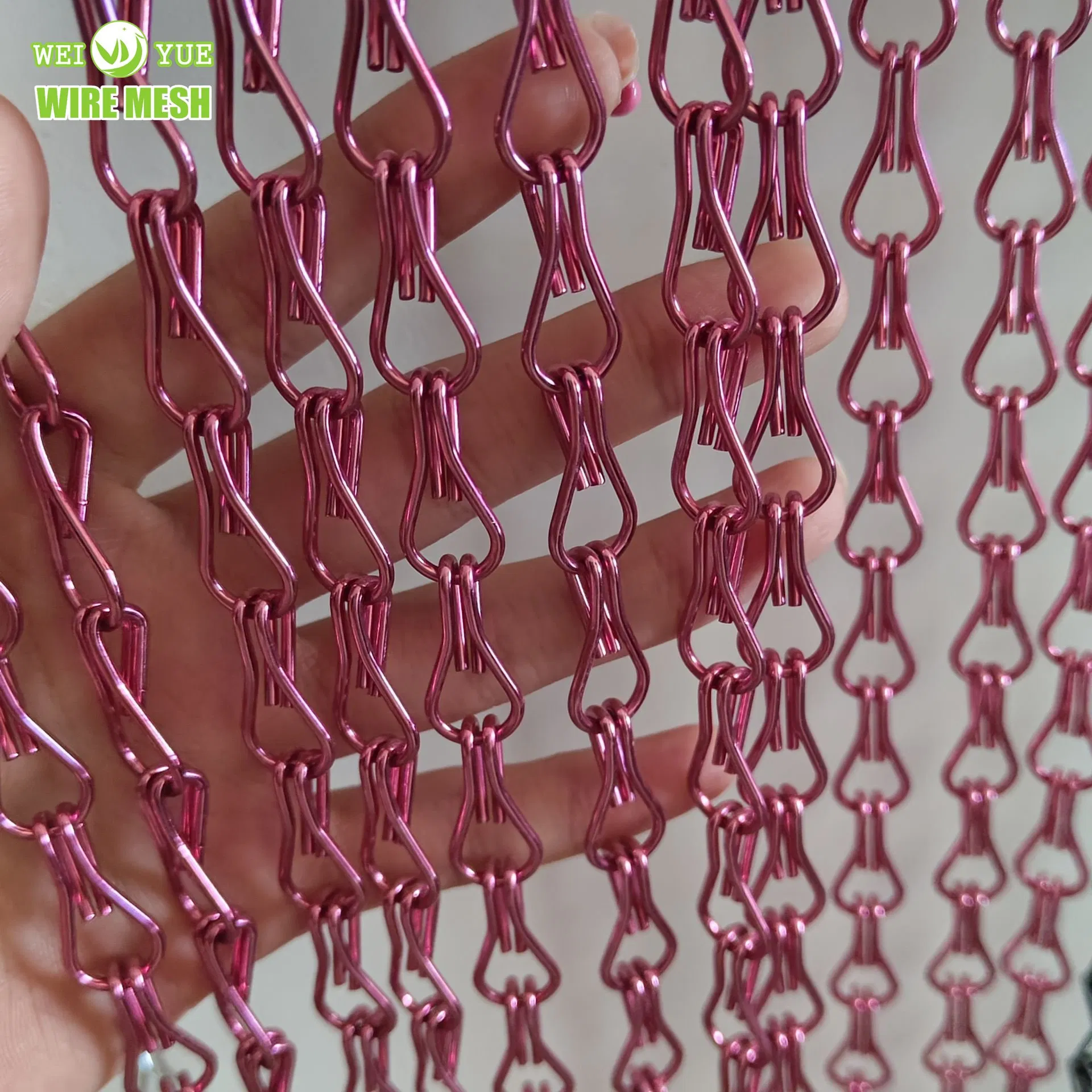 Aluminum Colorful Double Hook Chain Link Mesh Curtain