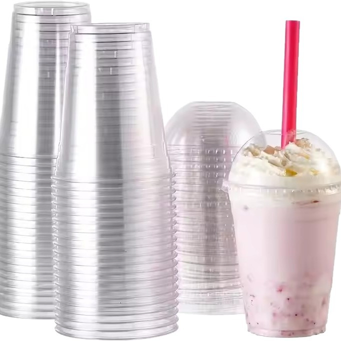 Одноразовые прозрачные пластиковые стаканы 12 oz
