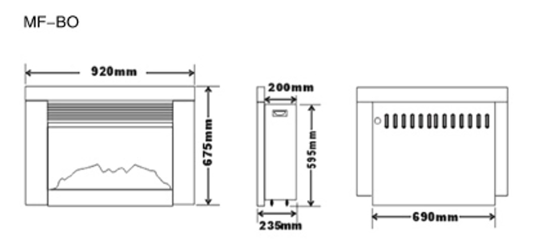 Electrical Fireplace/Fireplace Mantel (MF-BO) with Remote Control