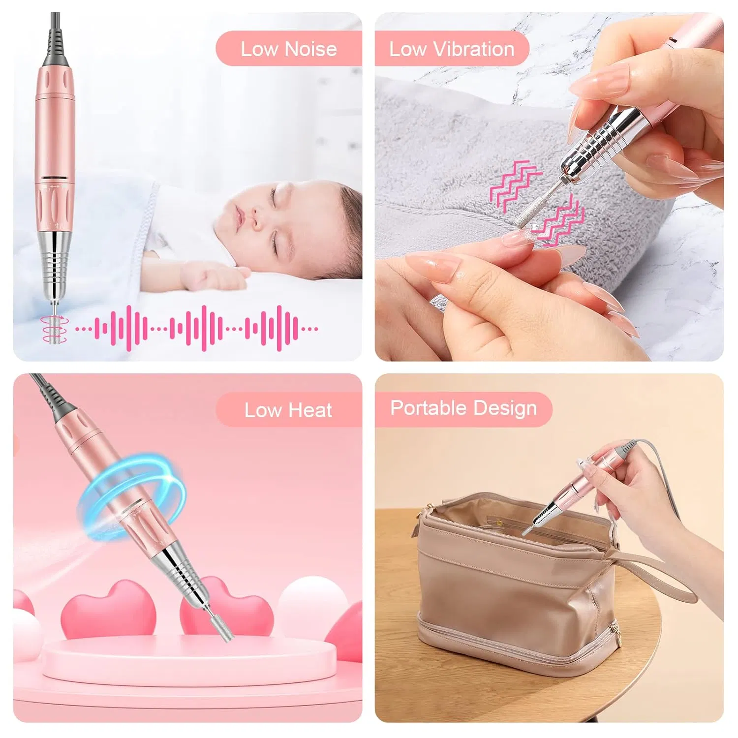 Factory Directly Rechargeable 35000 Rpm Nail Drill, Portable E File Nail Drill for Acrylic Gel Nails, Manicure Pedicure