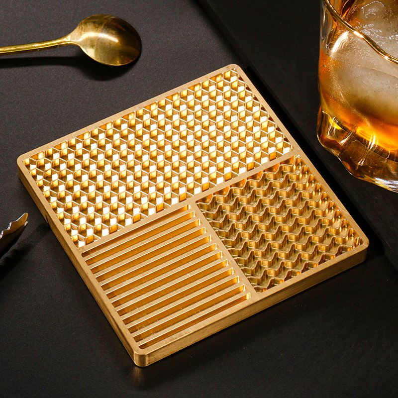 Ice Cube Designer Stamp Personalized Craft Modern Ice Cube Molds for Whiskey, Bourbon, Cocktails Custom Ice Stamp Plate Tray
