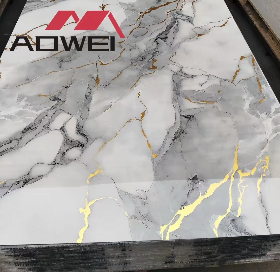 Premium High Gloss White Marble Laminate Panel with UV Shield
