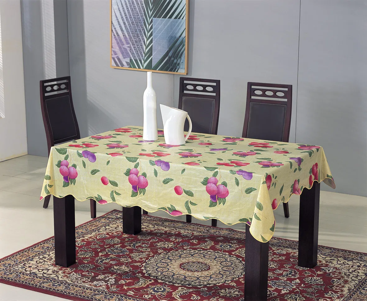 Wholesale Printed Plastic PVC Tablecloth with Nonwoven Backing