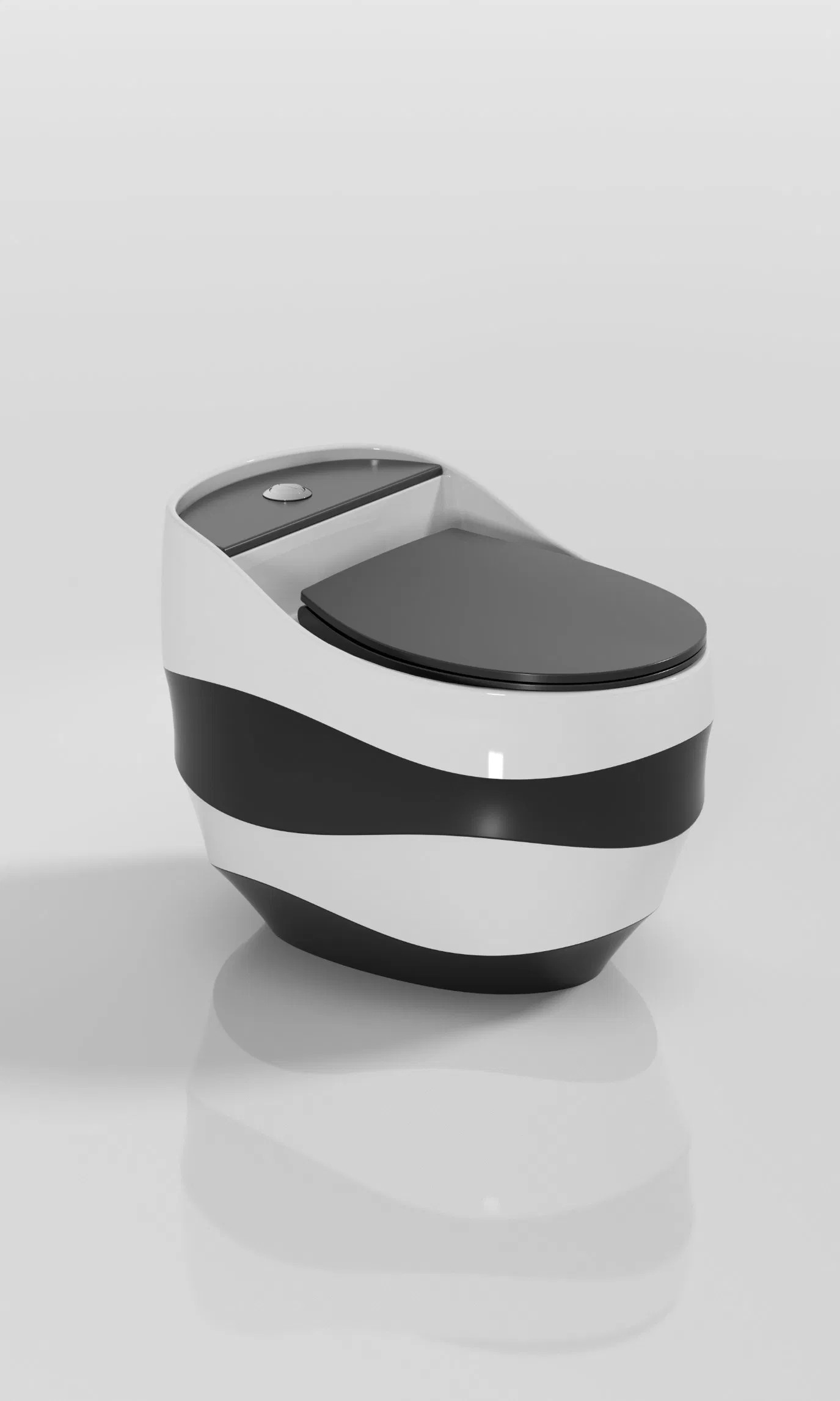 Aqj Southamerica Modern Egg Shape Toilet Half Color Siphonic New Colorful Toilet