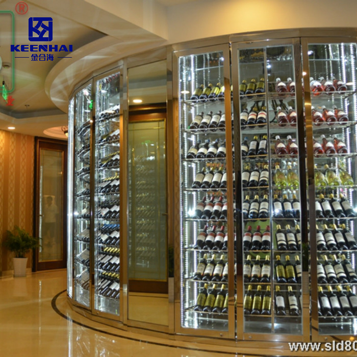 Customed Sizes Stainless Steel Wine Bottle Display Rack for Bar