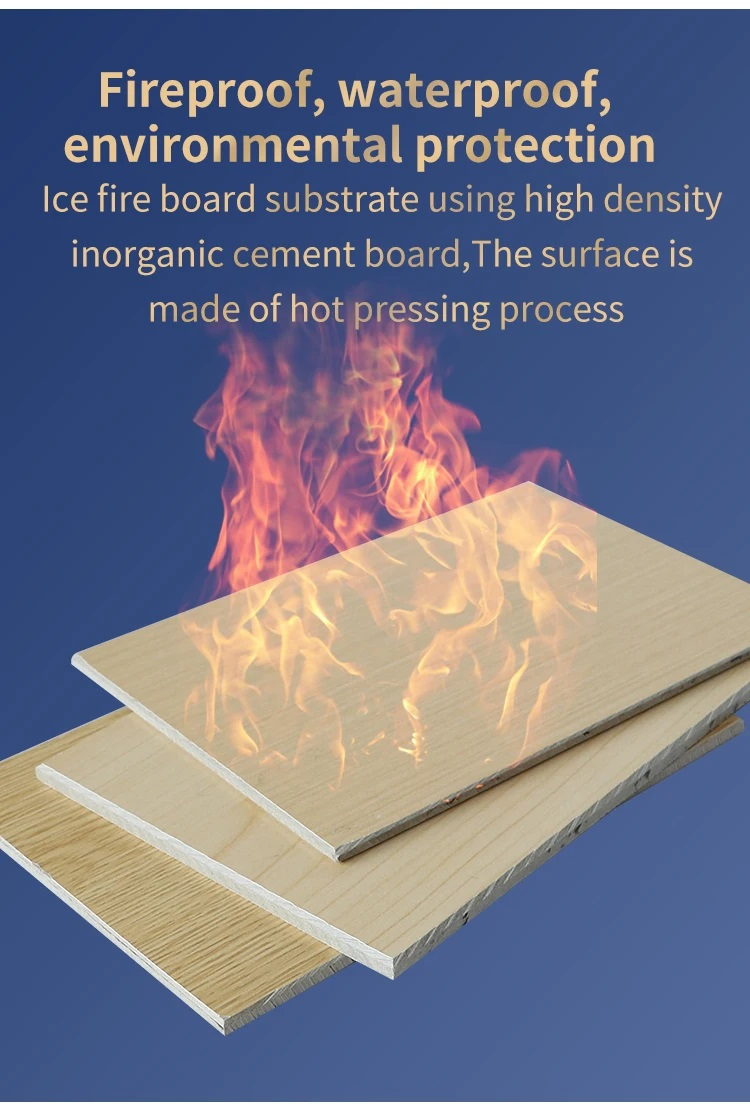 Ice and Fire Board Flame Fireproof Class a Clean Plate Calcium Silicate/Fiber Cement Board for Wall Decoration Decorative Wall Panel Decoration Material