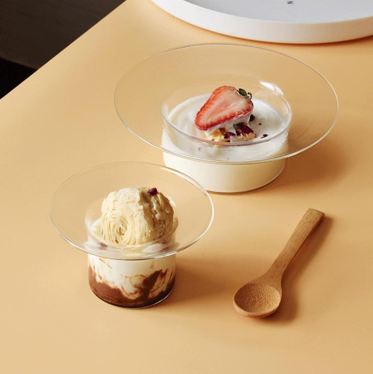 Wholesale Cheap Simple Style Glass High Goblet Bowl Ice Cream Bowl Dessert Salad Fruit Bowl for Kitchen Use
