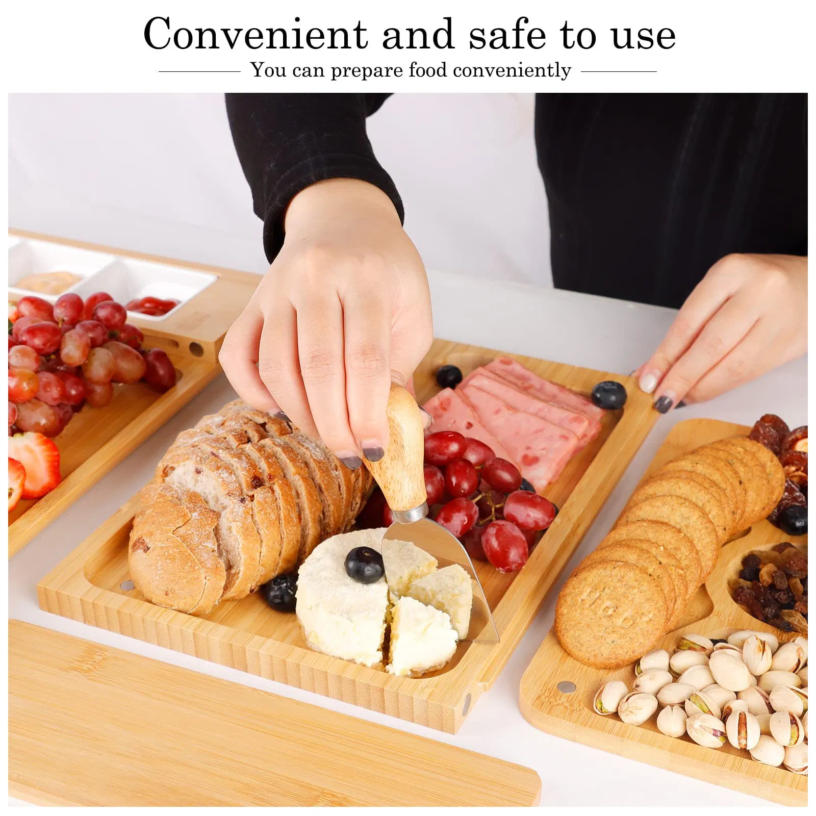 Black Walnut Wood Plate/Pizza Wood Tray/Western Food Cutting Plate Wood Plate/Domestic Steak Plate/Solid Wood Cutting Plate/Fruit Bread Cheese Cutting Plate