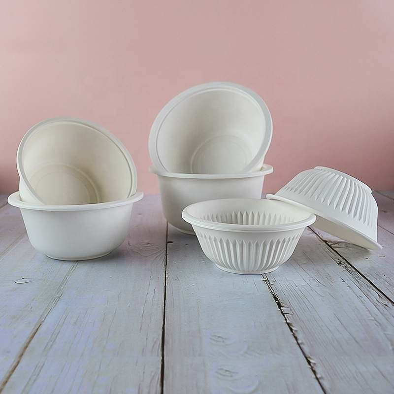 Custom Printed Disposable Biodegradable Food Containers Compostable Cornstarch Bowl
