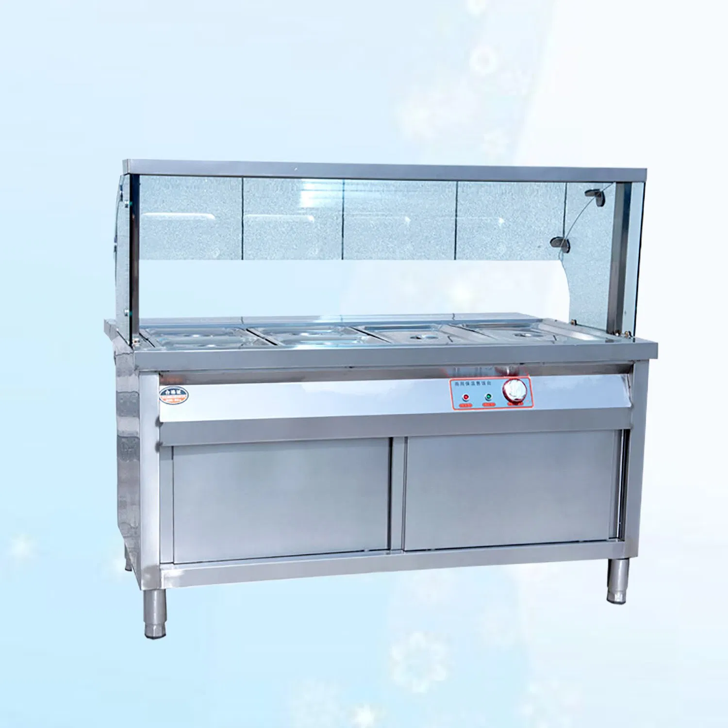 Bain Marie Hot Food Warmer Trolly with Cabinet