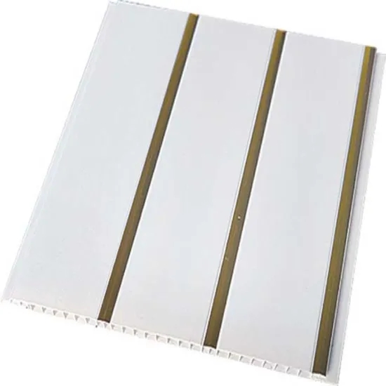 Three Silver Line Grooves of PVC Wall Panel Tile for Ceiling Design