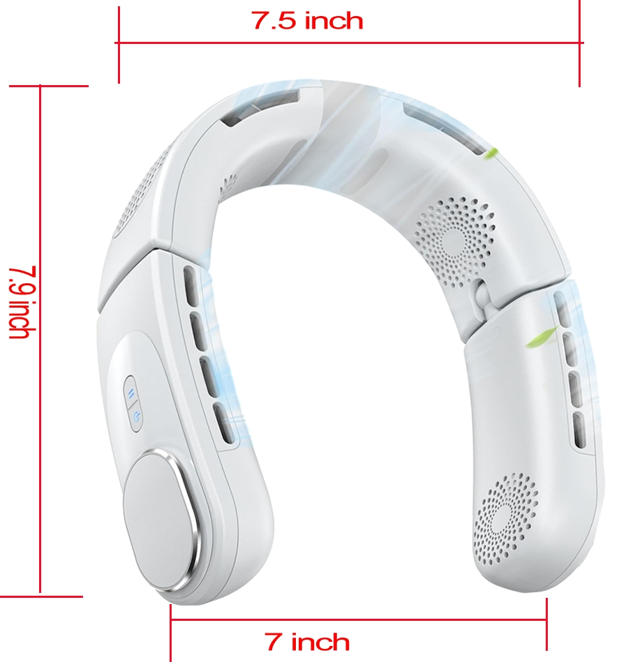 Портативный безлопастной вентилятор на шею с питанием от аккумулятора