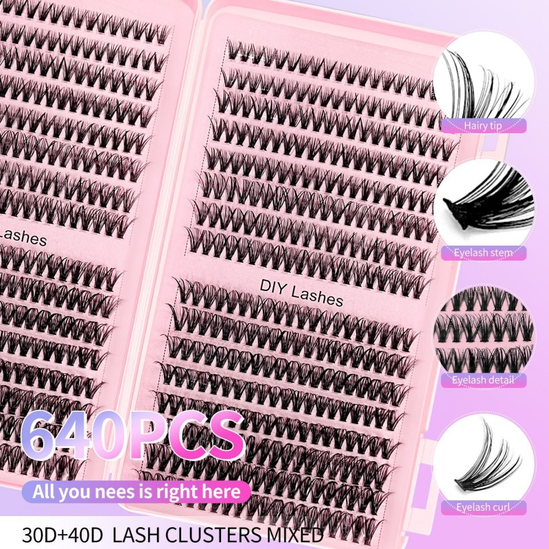 DIY Cluster Pointed-Tip Fairy Style European and American Style Amazon Eyelash Book