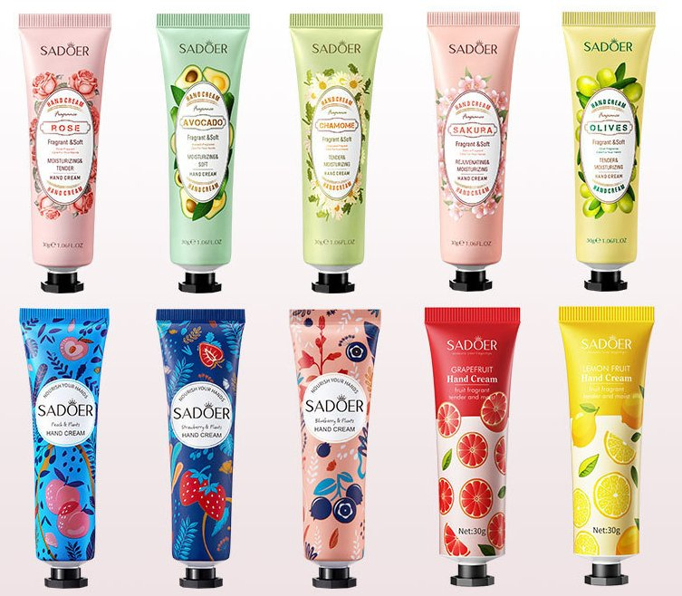 Online Wholesale in Stock Custom OEM Natural Plant Hand Cream Whitening Care Moisturiser Lotion Private Label Hand Cream for Hands Suitable Dry