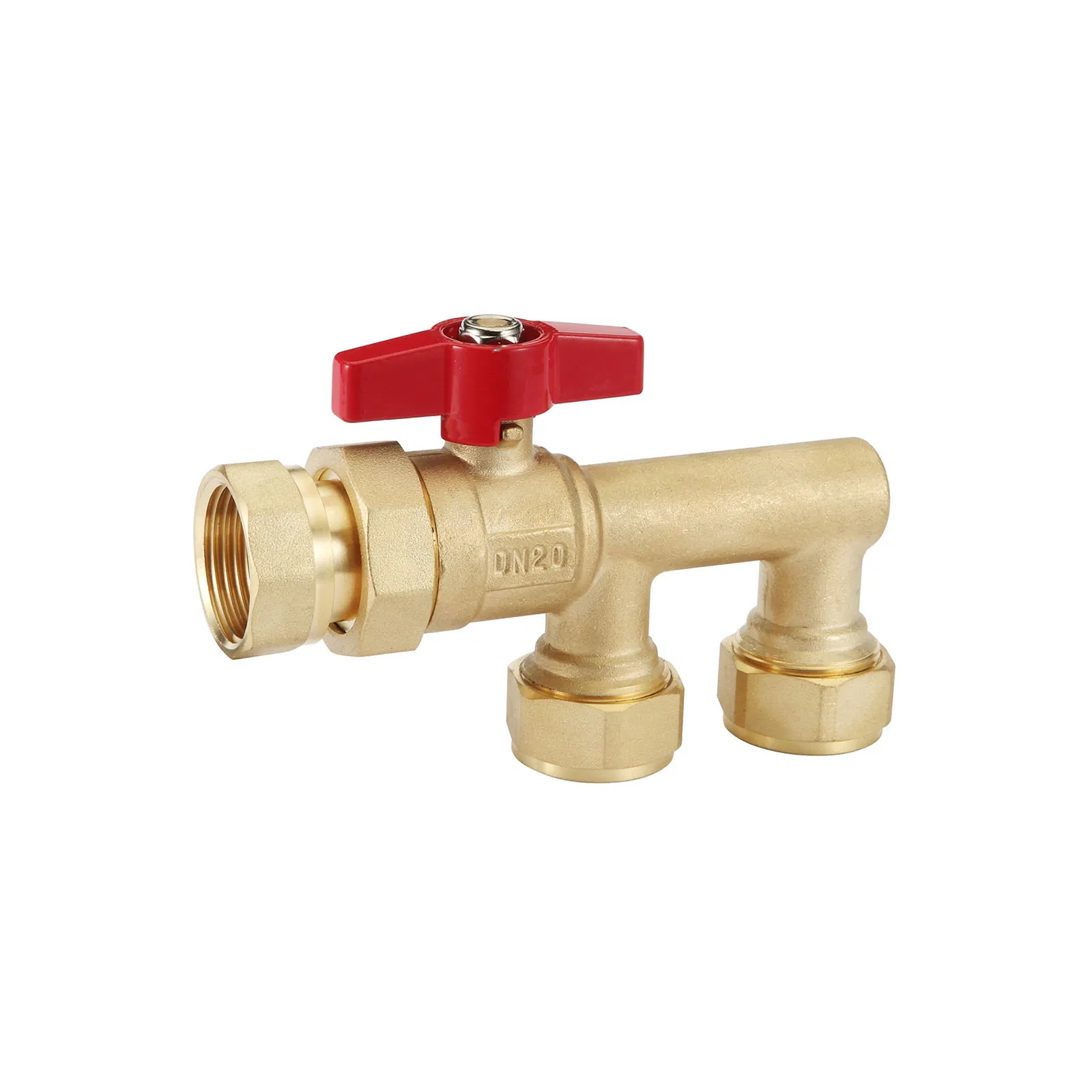 Brass Air Vent Valve with Tee and Beer Valve for Heating Manifold