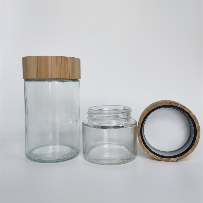 Стеклянные бутылки для концентратов 120 мл с бамбуковой крышкой