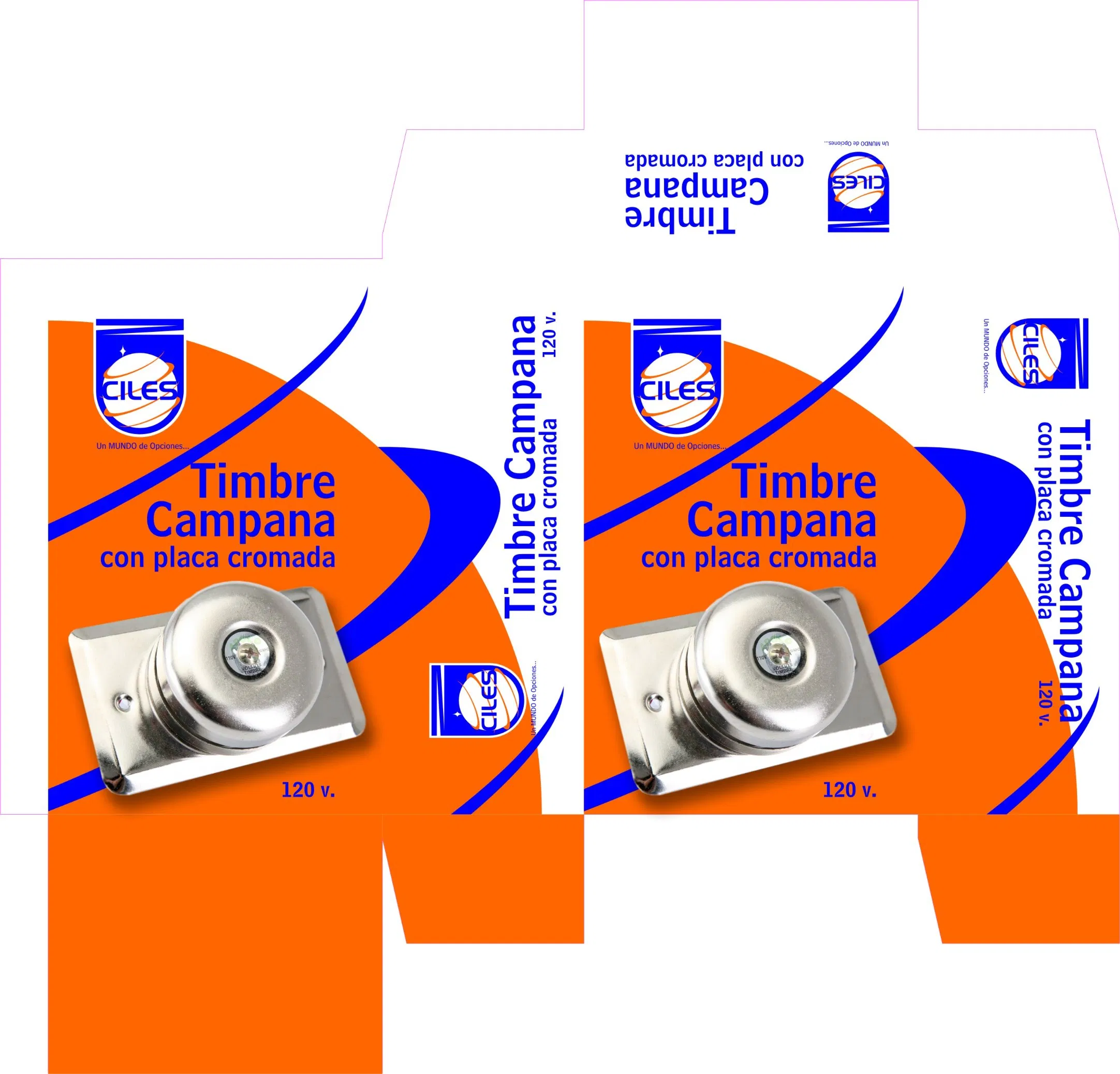 Electricl Doorbell Timbre Campana Con Placa Cromada Cast Iron Diameter 300mm