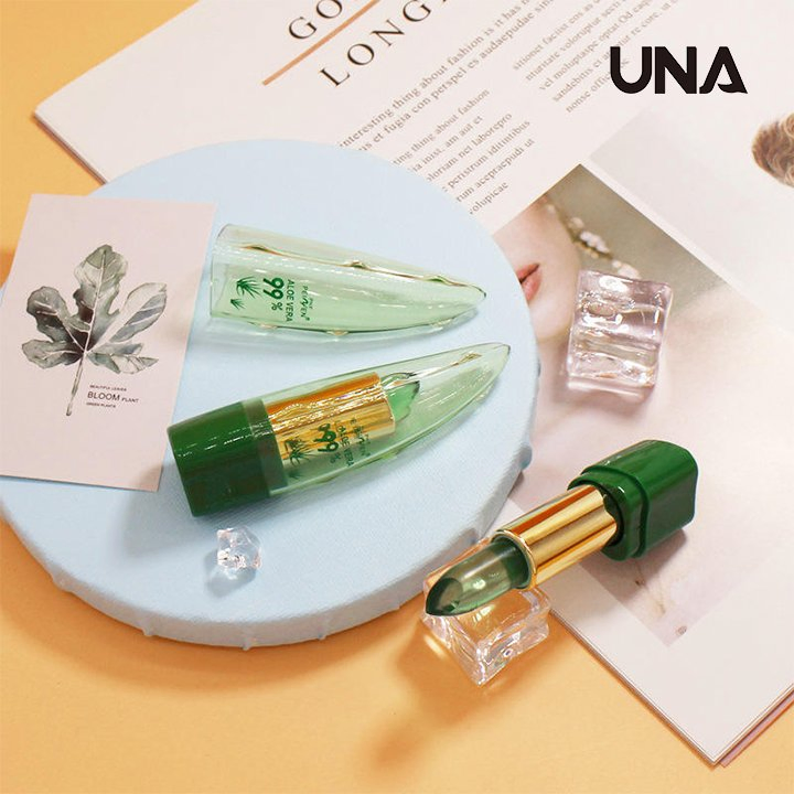 Aloe Vera Gel Moisturizing Lip Balm Naturally Hydrating Plant Essence Lipstick Green Jelly Lipstick Repair Dry Lips Waterproof