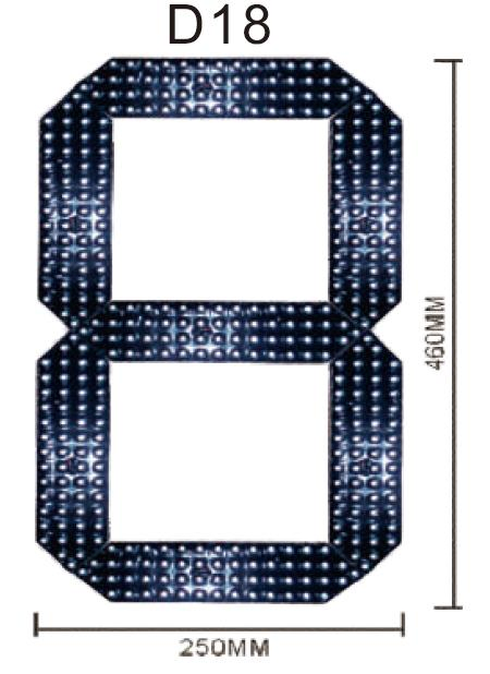 RoHS Approved 18 Inch Assembly 7 Segment LED Display with Waterproof for Outdoor or Semi-Outdoor Application