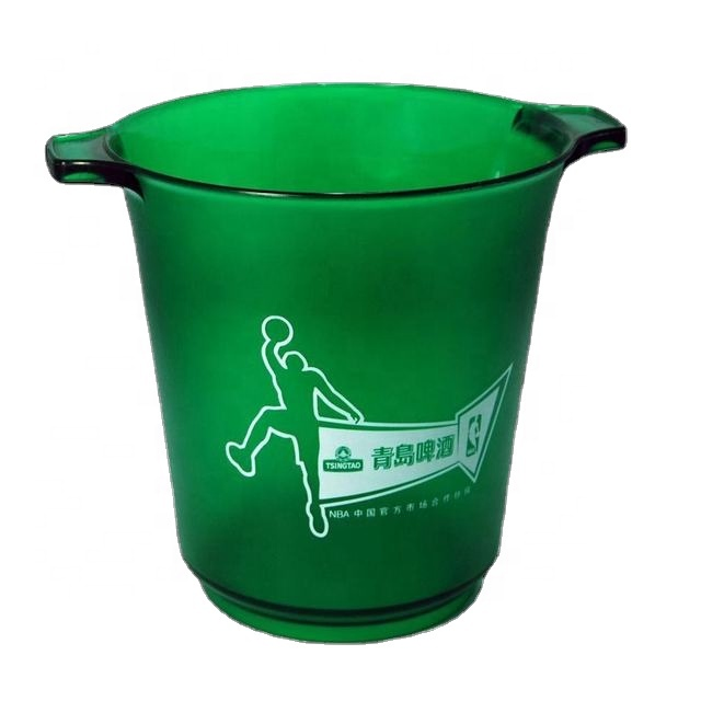 Buffalo Trace Bulleit Bulloch Lade Acrylic 4L Small Transparent Round Champagne Beer Cooler Plastic Ice Bucket