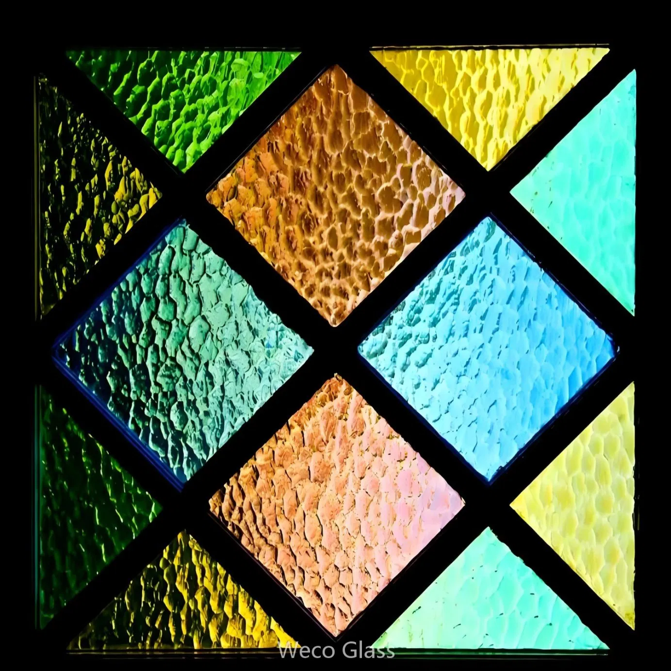 Colored Frosted Wall Art Glass Acid Etched Glass for Architectural Decoration