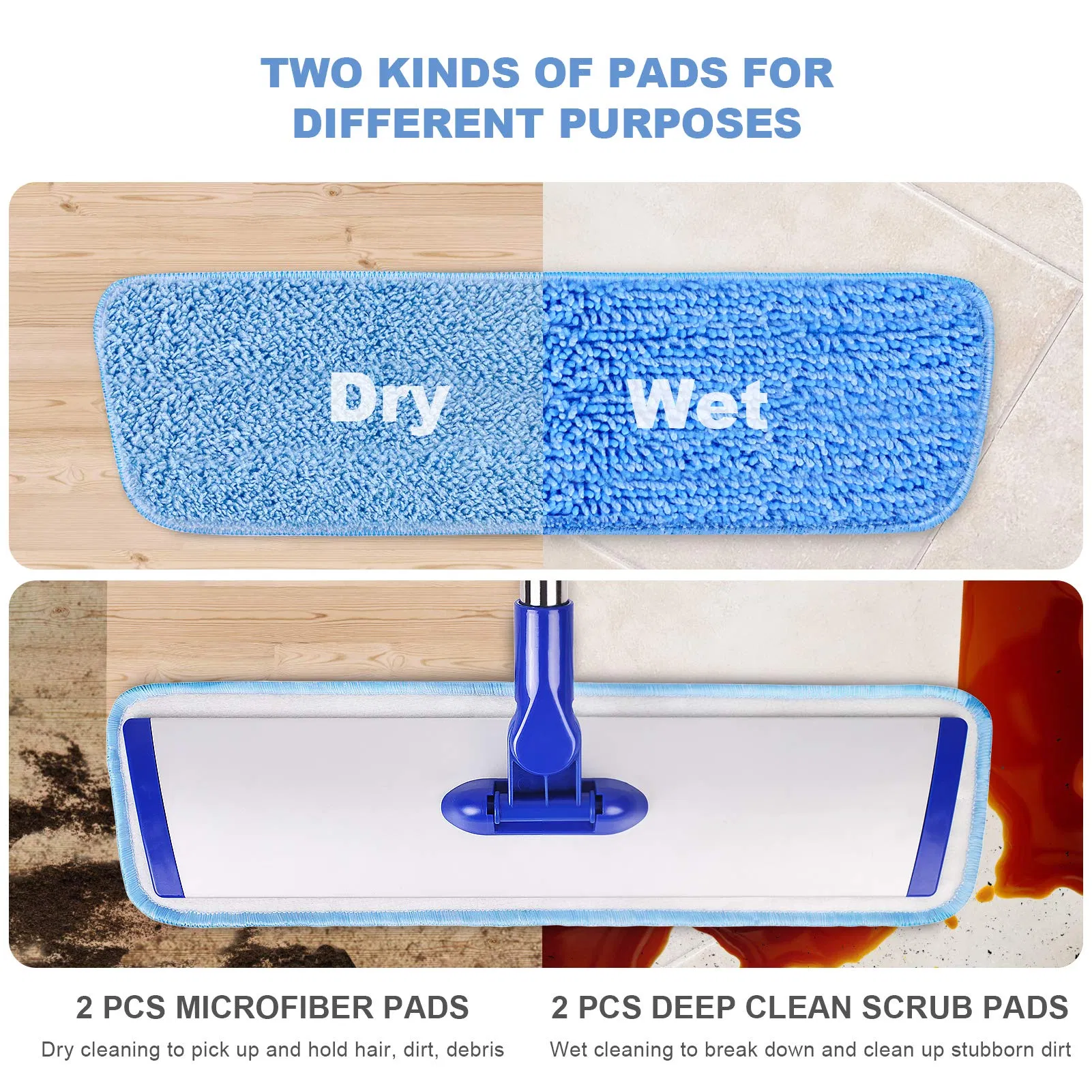 Professional Flat Microfiber Mop Floor Cleaning System