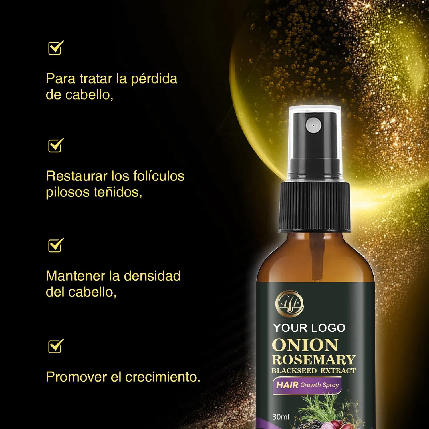 Cosmetics Hair Beauty Skin Care Product Organic Treatment for Hair Loss Hair Growth Spray
