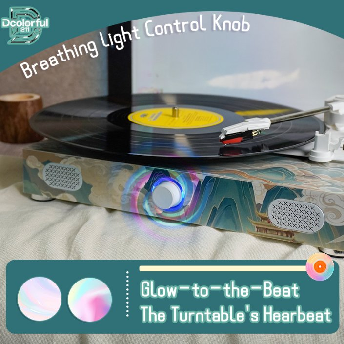 Портативный проигрыватель винила с Bluetooth и колонкой