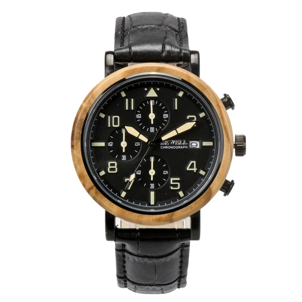 Custom Bewell Wooden Watch OEM Luxury Wrist Quartz Fastrack Watch for Men Chronograph Watch