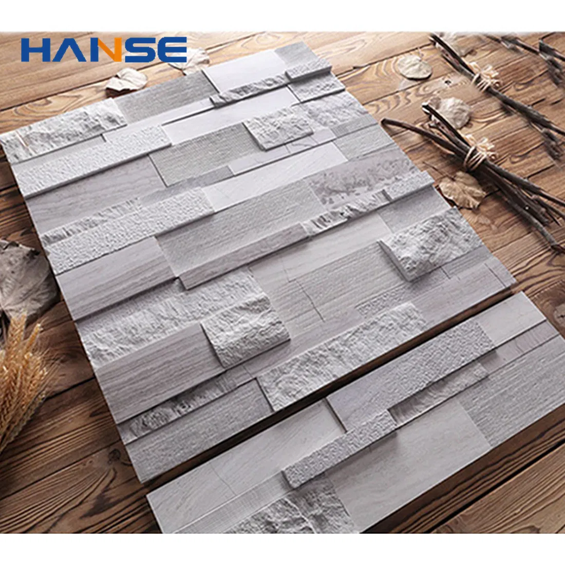 Light Grey Natural Splits Outdoor Park Feature Wall Cladding Panels Slate Stone Design