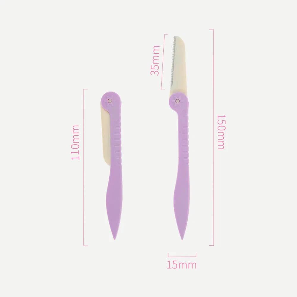 Women and Men's Mini Dermaplaning Plastic Handle Eye Brow Face Razor Folding Body Eyebrow Shaver