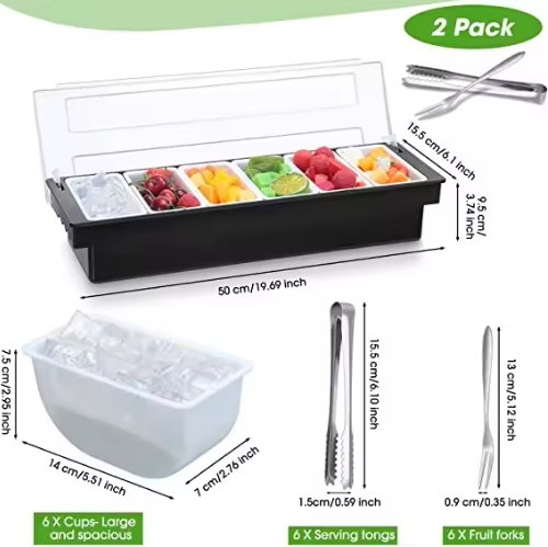 Hot Sale Bar Caddy Condiment Serving Container with Lid for Cambodia