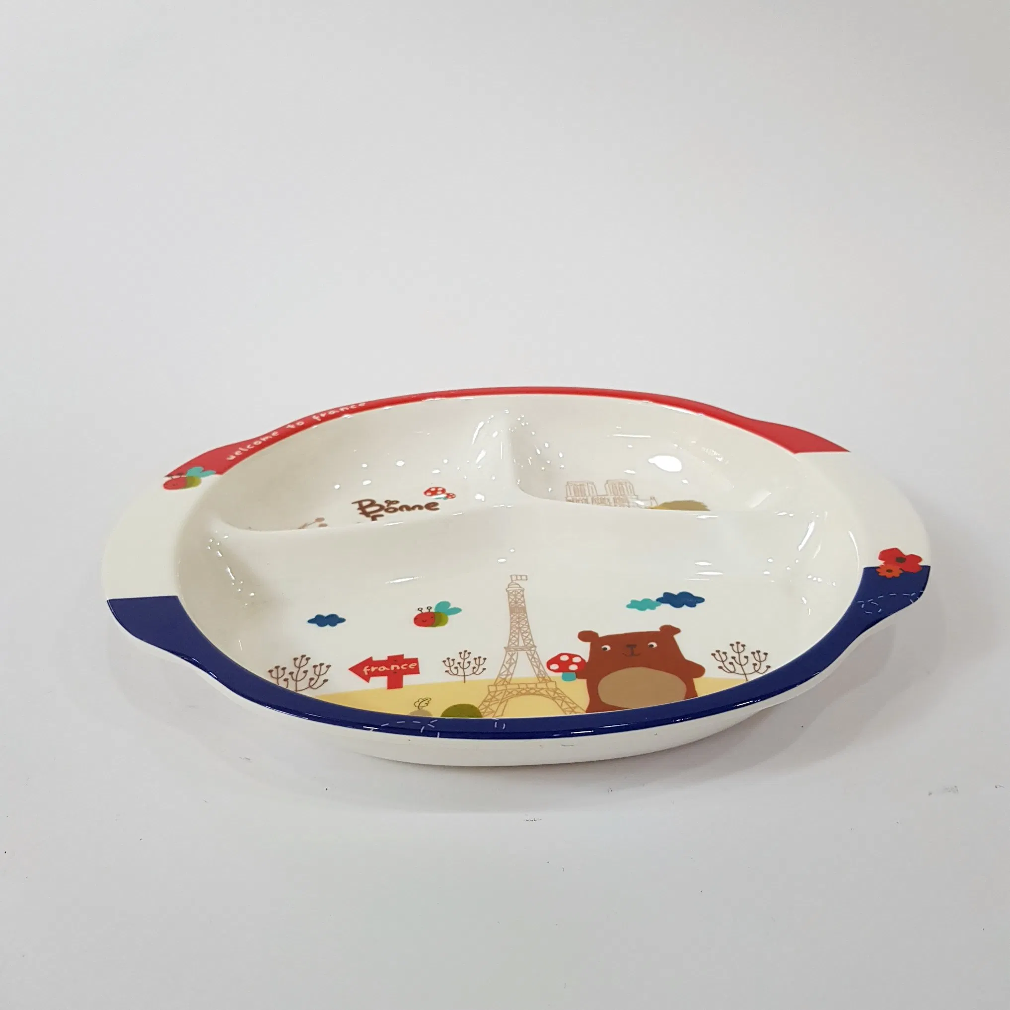 Melamine Oval Multicolor 3 Divided Plate Kids Tableware