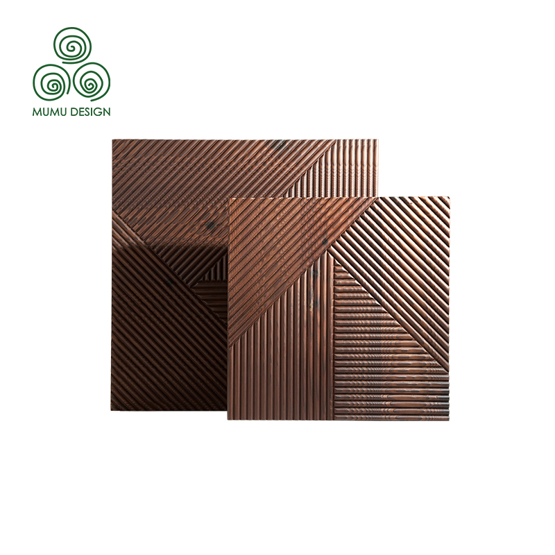 Randomized Geometric 3D Acoustic WPC Wood Plastic Composite Decorative Flooring Tile Puzzle Wall Panels
