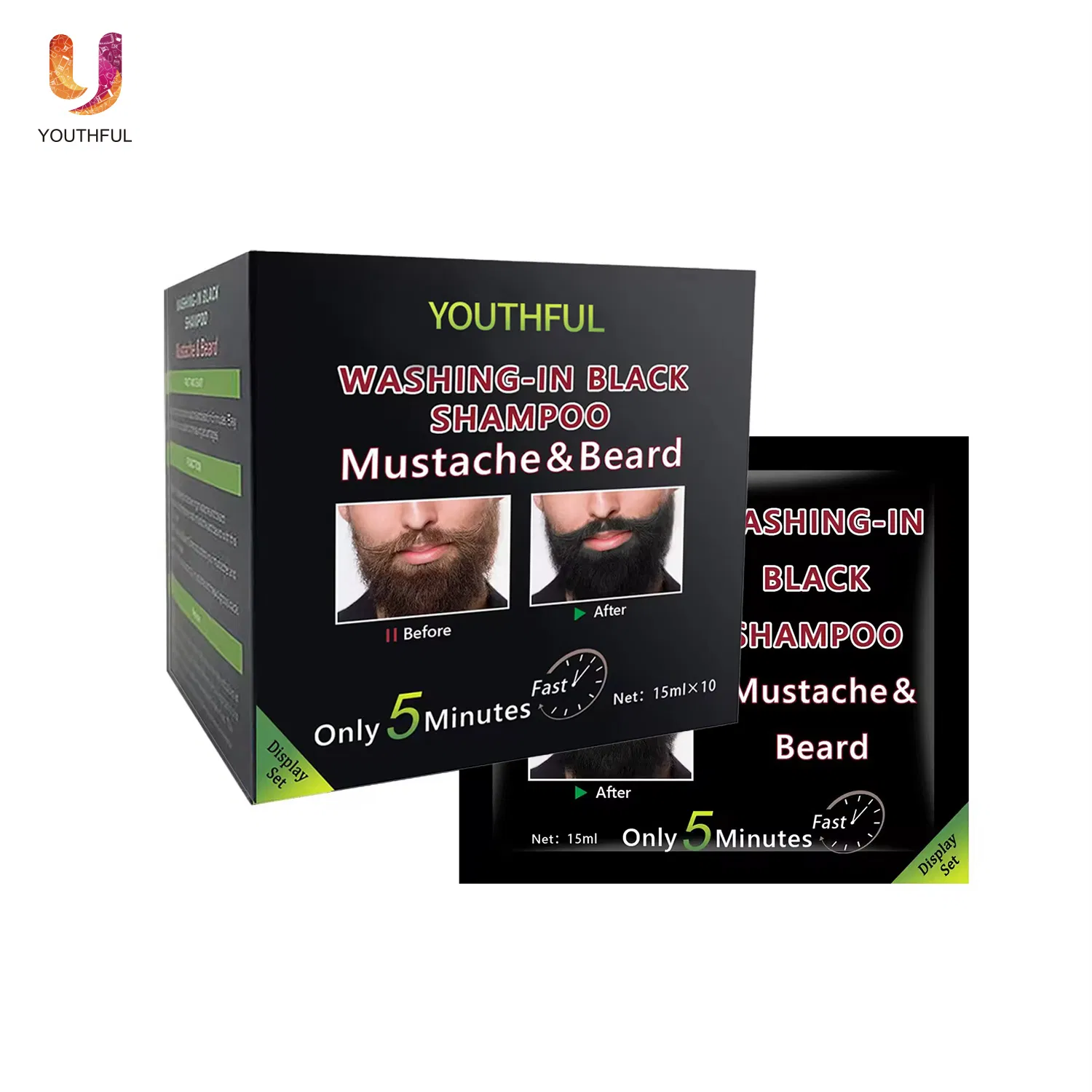 Professional Beard Care Product Black Beard Dye Shampoo