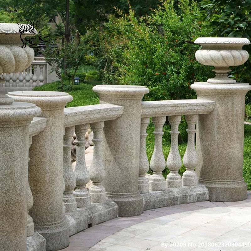 Outdoor Villa Natural Stone Granite Balcony Railing Pillar Modern Marble Balustrade Handrail Factory