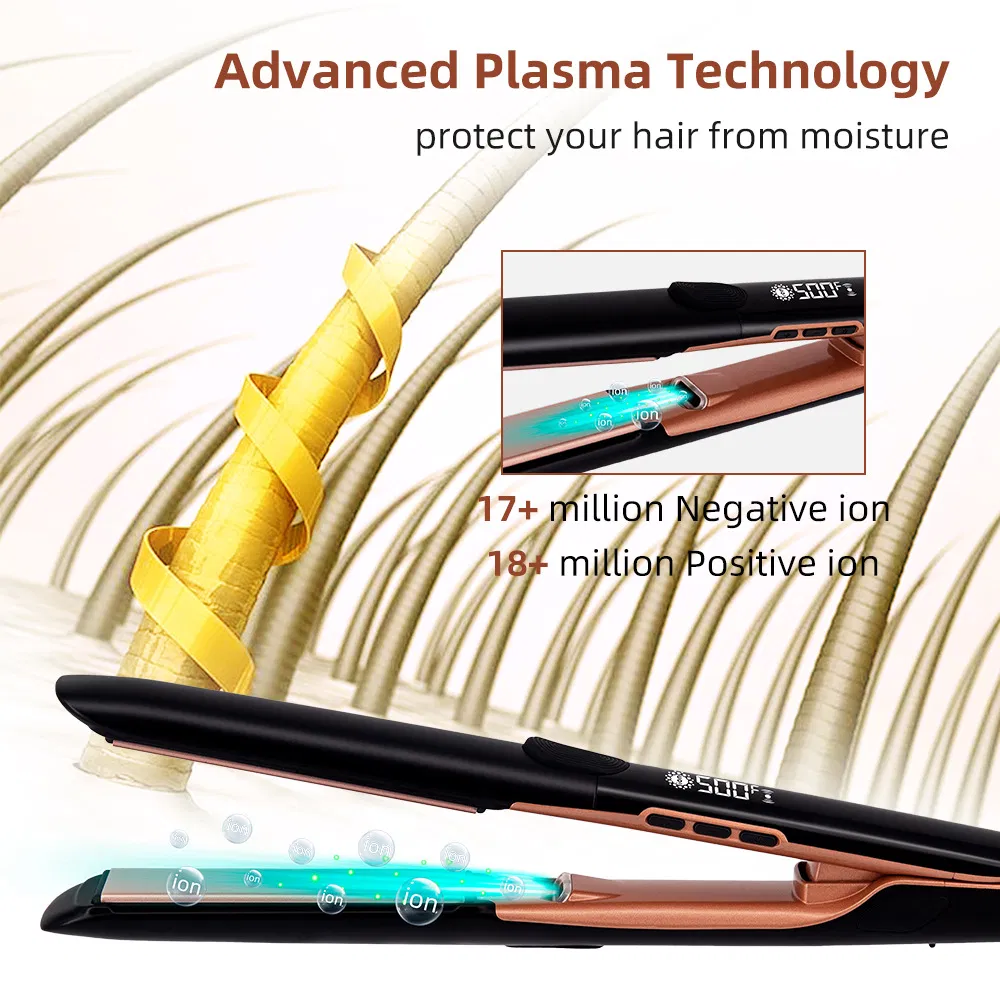 Professional Hair Straightener with Titanium Infused Ceramic Plates Flat Iron