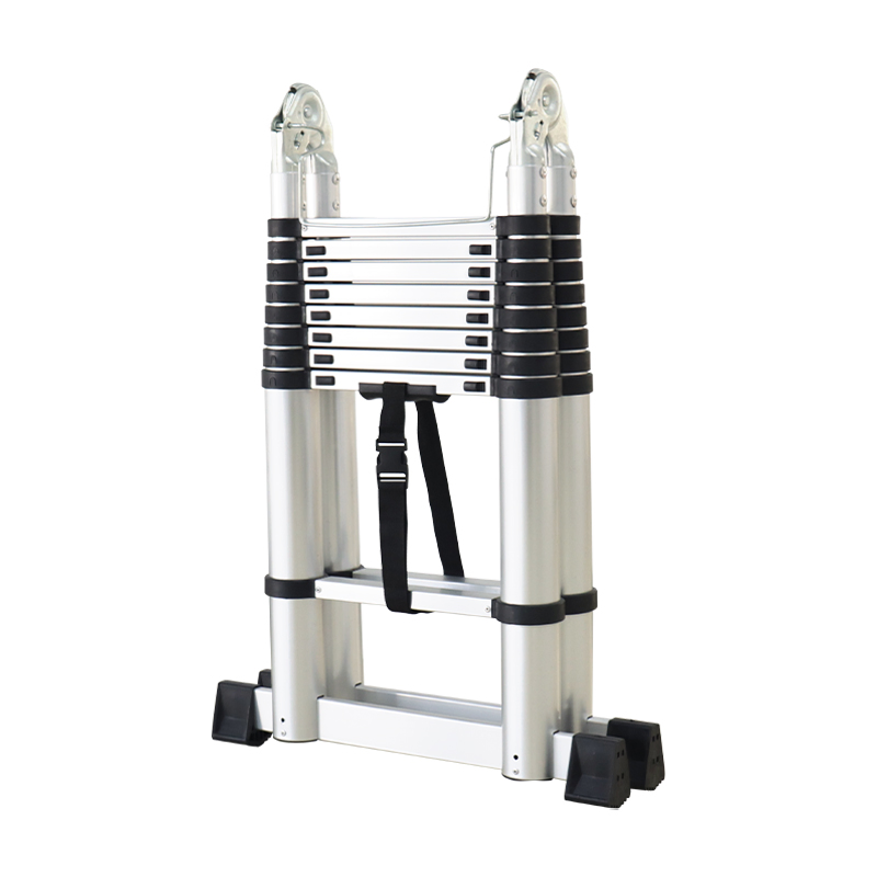 Telescoping a Frame Folding Ladder Aluminum Alloy Lightweight Extension Ladder Stand Collapsible 8 Step Telescopic Step Ladder