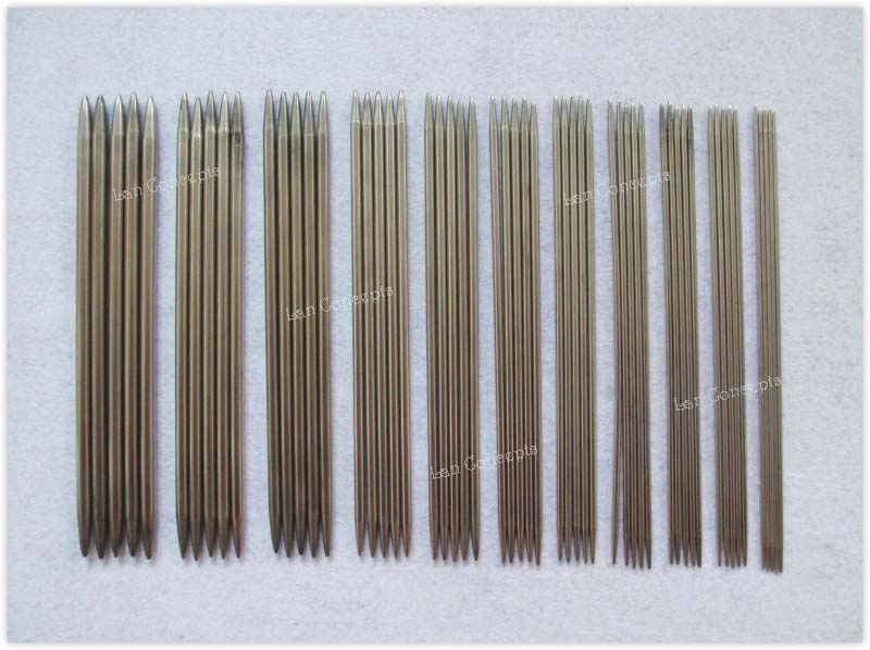 Wholesale 11 Sizes Bamboo Knitting Needles - Double Pointed Ends